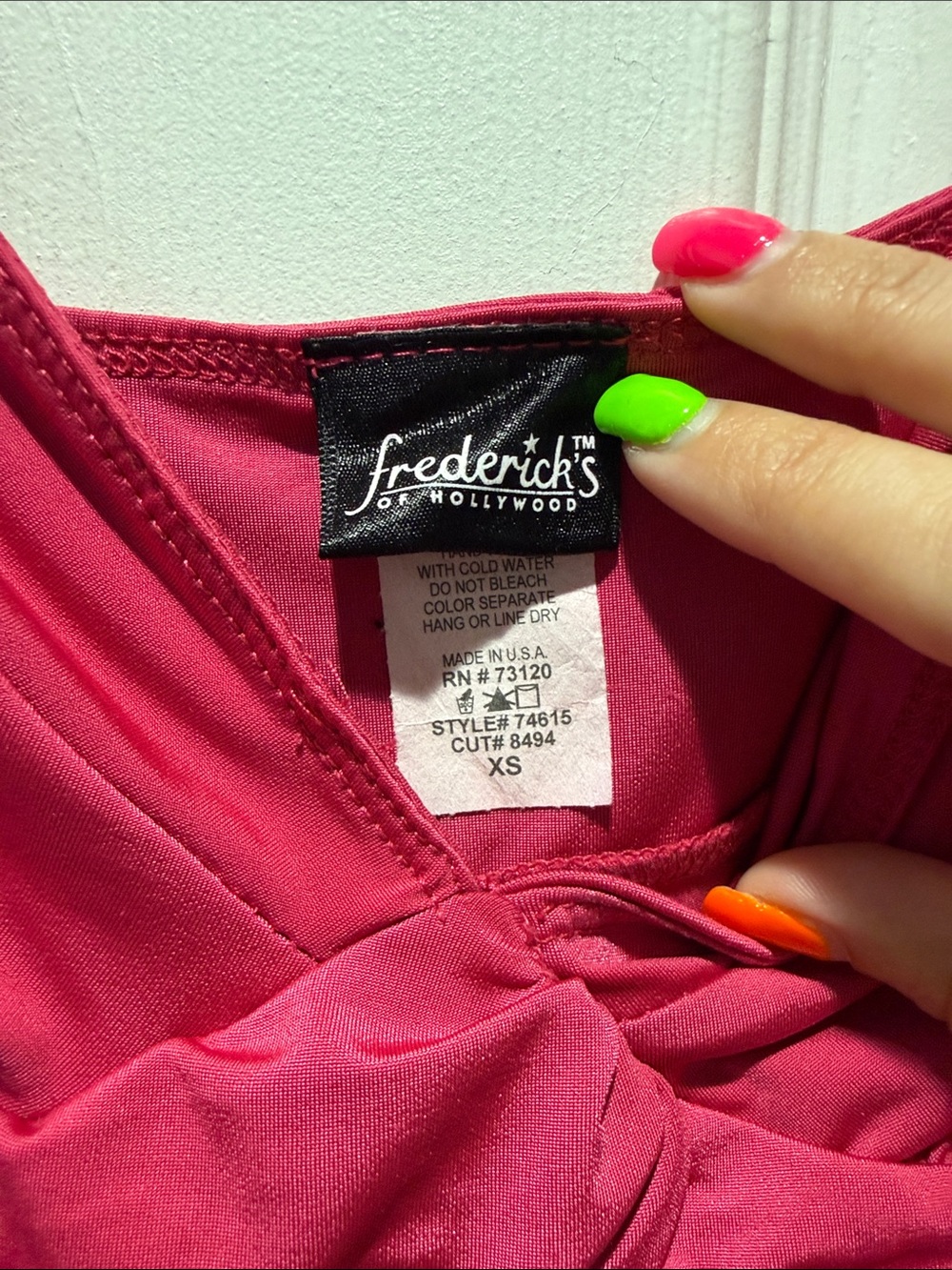 Frederick's of Hollywood Fuchsia Twist-Front Camisole - Picture 2 of 3